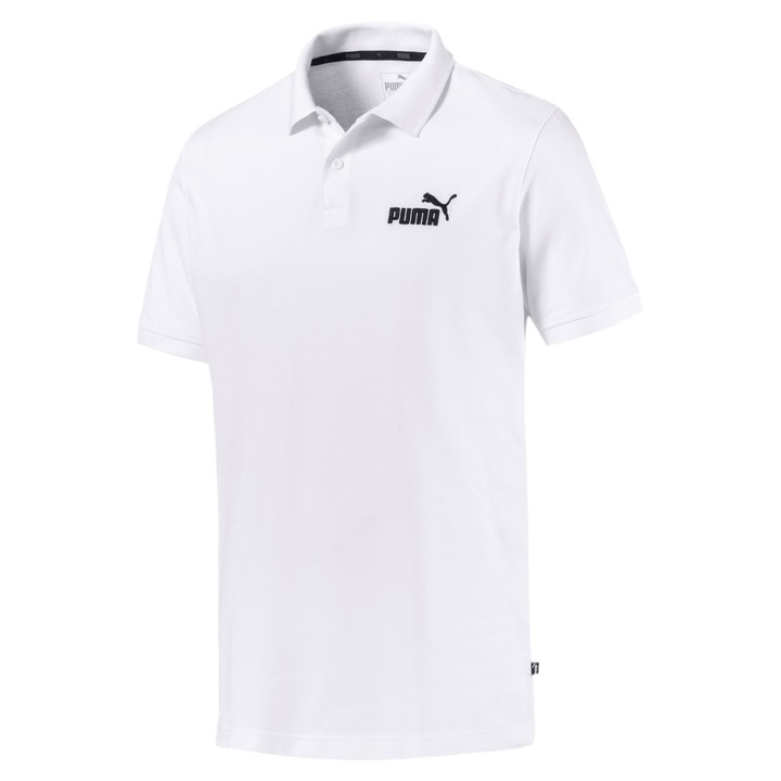 Puma, Tricou polo cu logo, Alb, 4XL