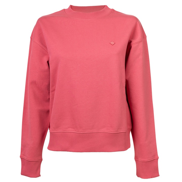 Gant, Bluza de trening cu decolteu la baza gatului si maneci cazute Essential 11675, Roz, S