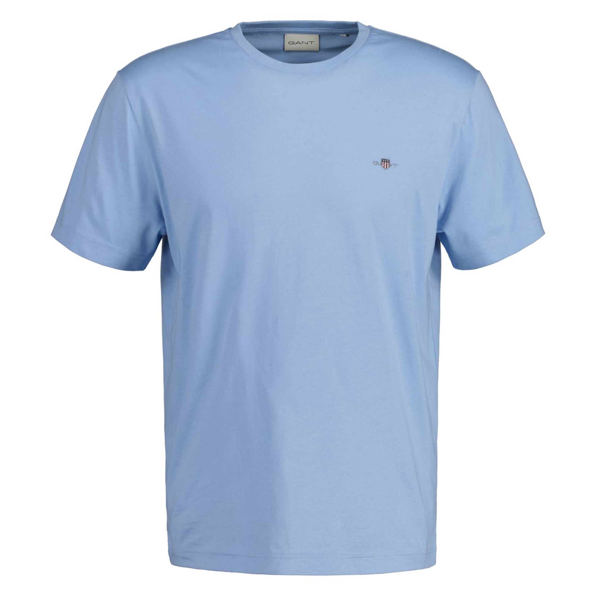 Gant, Tricou din bumbac Shield, Albastru deschis, 5XL