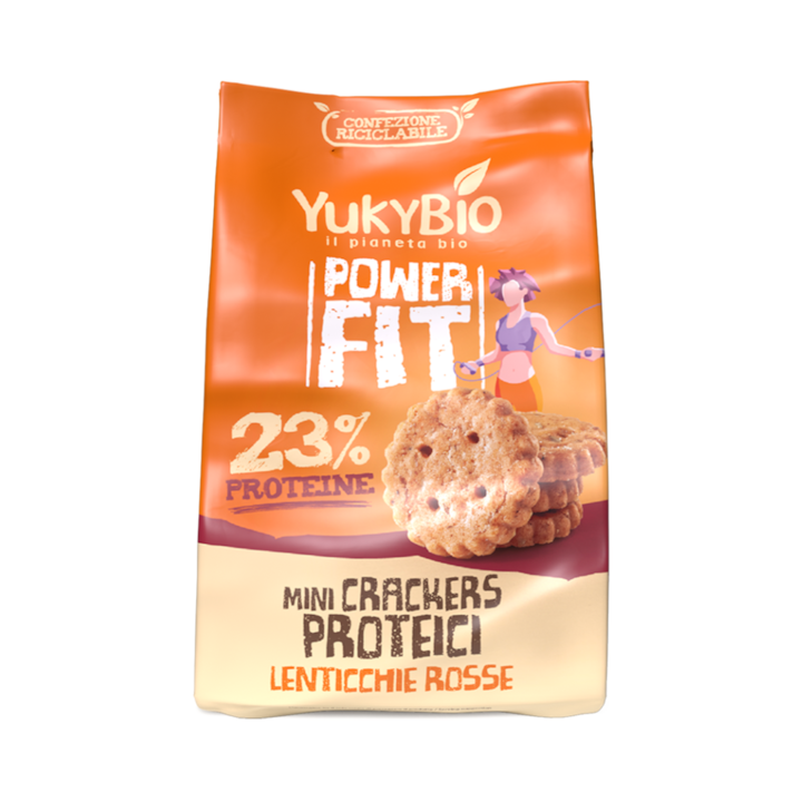 Mini crackers Yukybio cu linte rosie 150 g