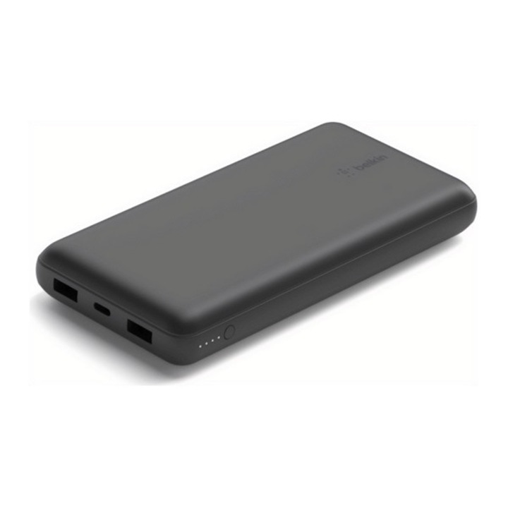BELKIN BOOST CHARGE vésztöltő 2 USB / Type-C aljzat (20000mAh, 15W, gyorstöltés támogatás + Type-C kábel) FEKETE
