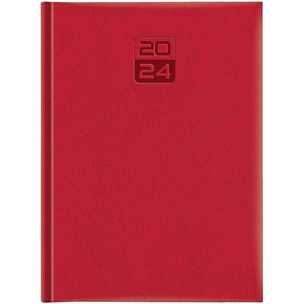 Agenda Dakota A4 datata, hartie ivory, coperta rosu