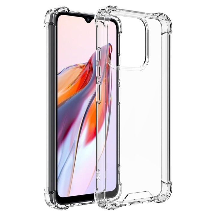 Szilikon hátlap, Forcell Anti Shock, Xiaomi Redmi 12C-hez, színtelen