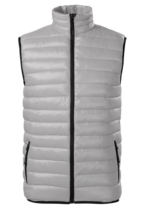 Vesta pentru Barbati, 100% Poliamida, Calduroasa si Usoara, Fermoare Spiralate, Gri, 2XL