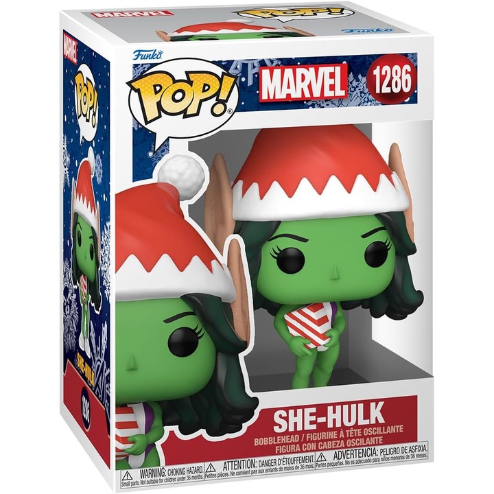 Figura - Pop! Marvel Holiday: She-Hulk, zöld, 16 cm