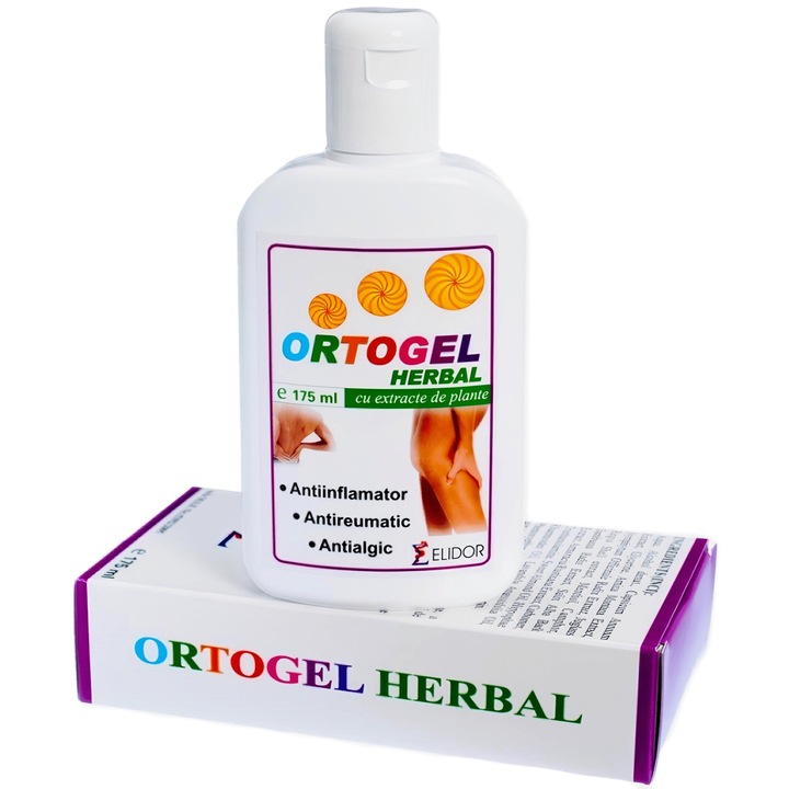 Gel Herbal OrtoGel cu extracte de plante, cu rol antireumatic, antiinflamator si antialgic, 175ml, Laboratoarele Elidor
