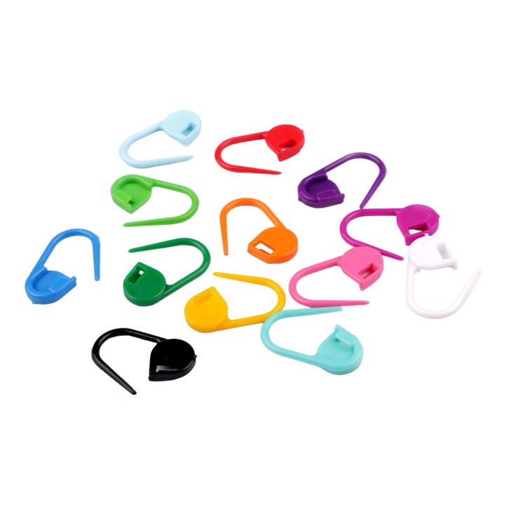 20 db-os Crisalida műanyag kötőjelző készlet, hossz 21 mm, Multicolor