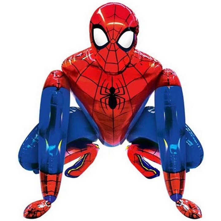 Балон Spider-Man, JIYUANG, Алуминиево фолио, 66 см, Червен/Син