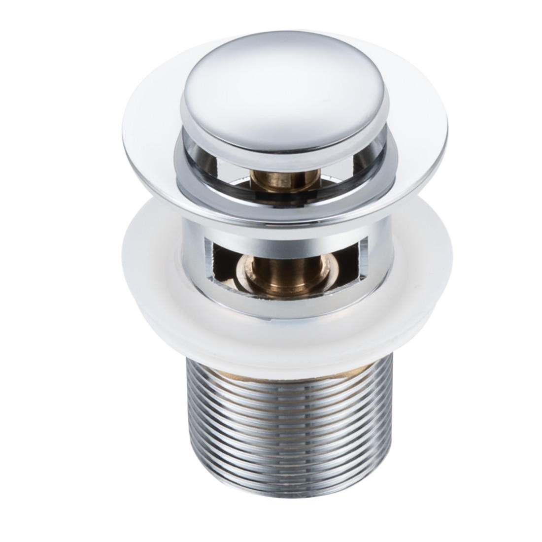 Accesorii chiuvete - Ventil lavoar Balneo Click-Clack Model B, crom, alamă, cu preaplin, G1 1/4, etanșare silicon