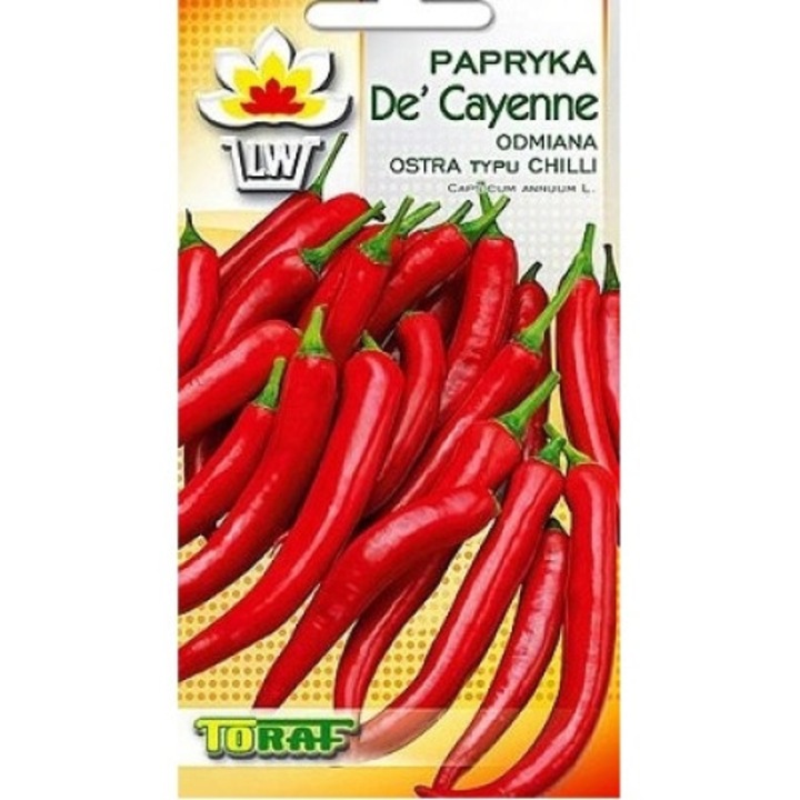Seminte de gradina, Seminte ardei iute Cayenne, Toraf, 0.5g, Instructiuni incluse, Multicolor, calitate superioara, seminte premium, seminte de top