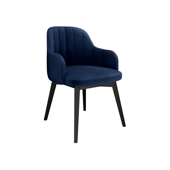 Scaun Nagrinto, MIRJAN24, negru / bleumarin, 52x54x81 cm