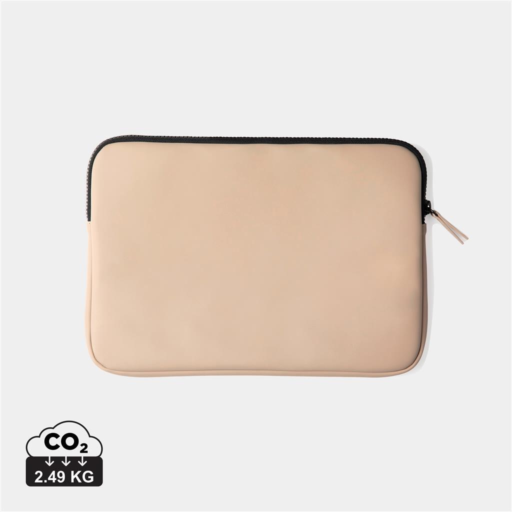 Husa laptop, piele PU nubuk, compatibila cu laptop de 12 - 14 inch, bej