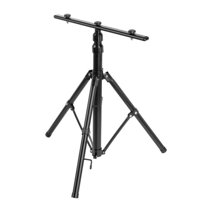 Trepied dublu pentru proiectoare LED, negru