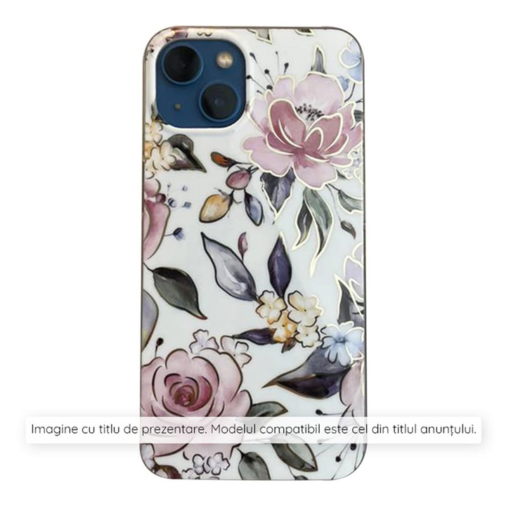 Husa pentru Samsung Galaxy S24+ S926, Techsuit, Marble, Alba