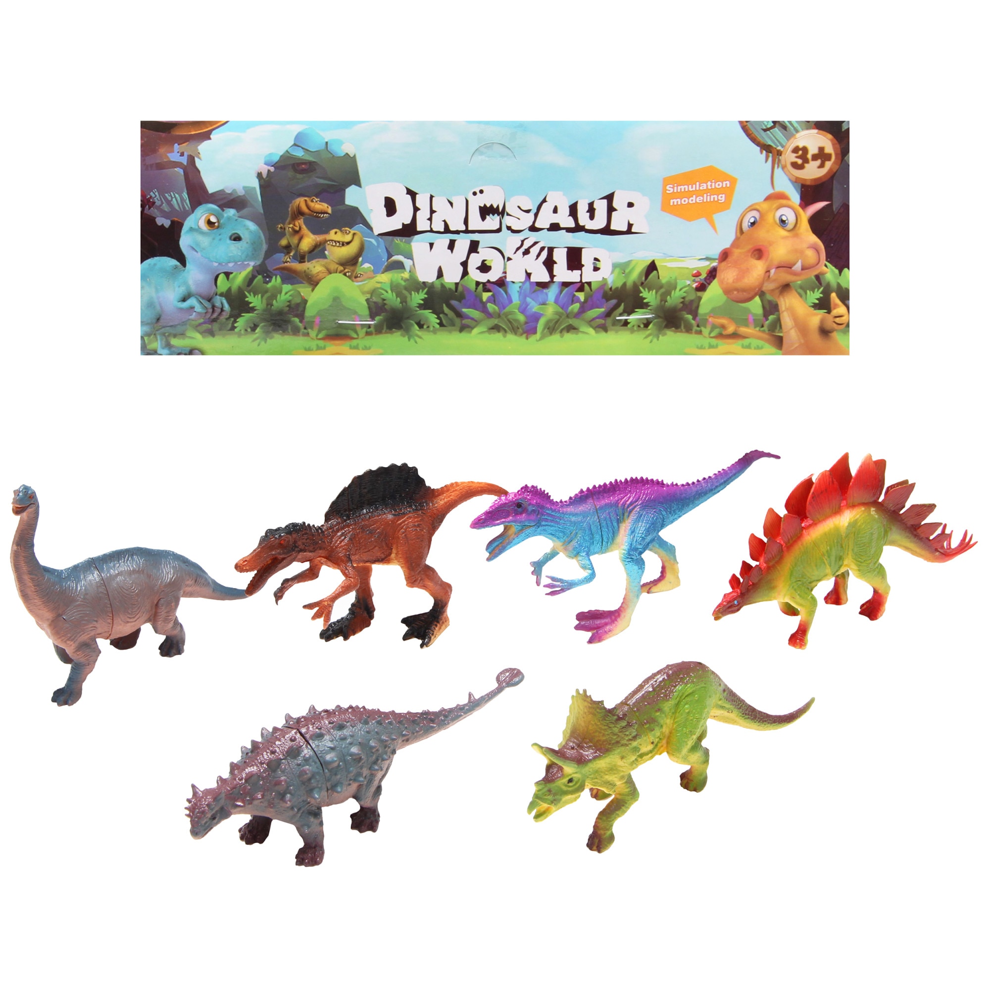 Set 6 dinozauri de jucarie, Trifox, 3 ani+, Multicolor - eMAG.ro
