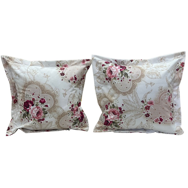 Set crem, doua huse de perna 70X70cm din colectia "Embroidery by Liz Line" din bumbac 100% SP70/70224