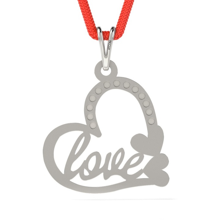 Pandantiv din aur alb cu snur model Immortal Love