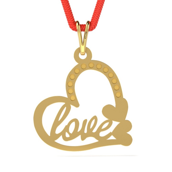 Pandantiv din aur galben cu snur model Immortal Love