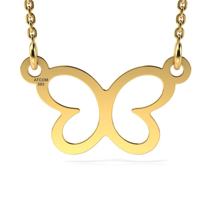 Colier din aur galben model Butterfly