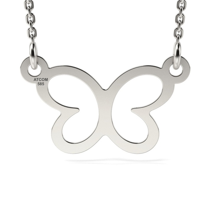 Colier din aur alb model Butterfly