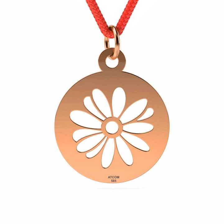 Pandantiv din aur roz cu snur model Margareta