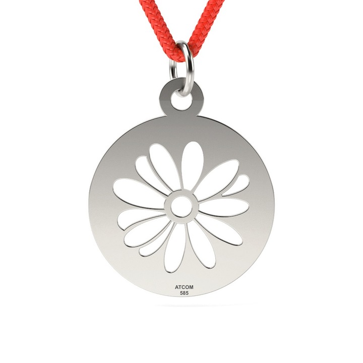 Pandantiv din aur alb cu snur model Margareta