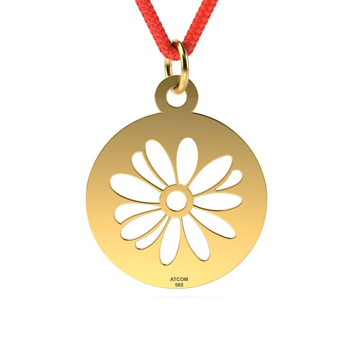 Pandantiv din aur galben cu snur model Margareta