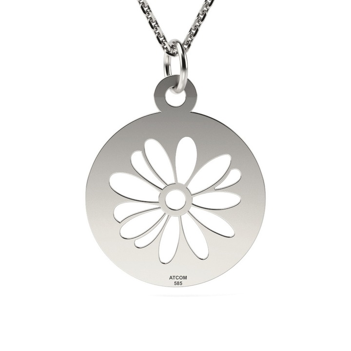 Lantisor cu pandantiv din aur alb model Margareta