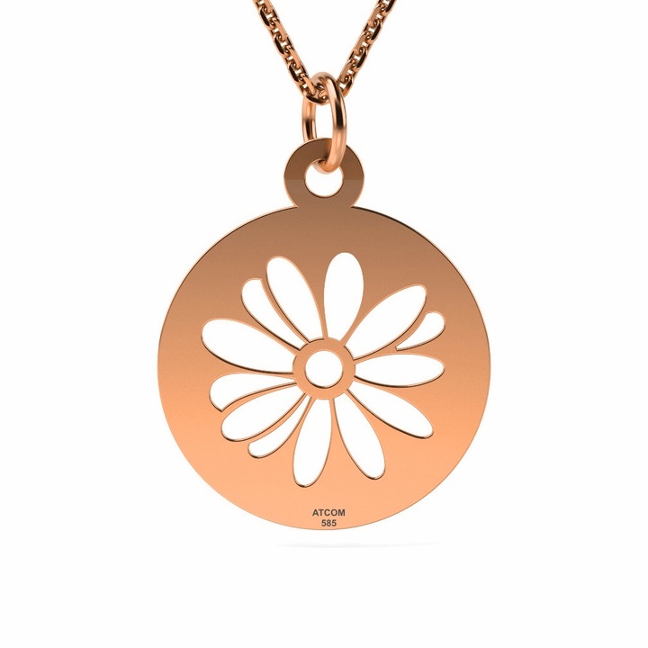 Lantisor cu pandantiv din aur roz model Margareta