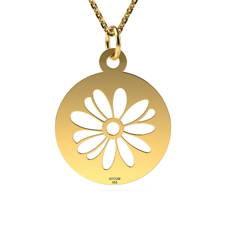 Lantisor cu pandantiv din aur galben model Margareta