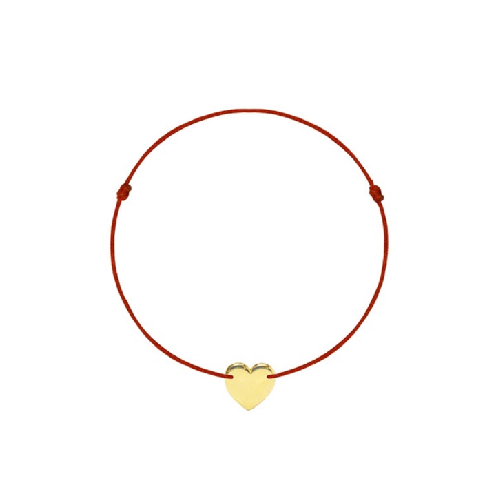 Bratara pe snur reglabila - love - argint 925 placat cu aur