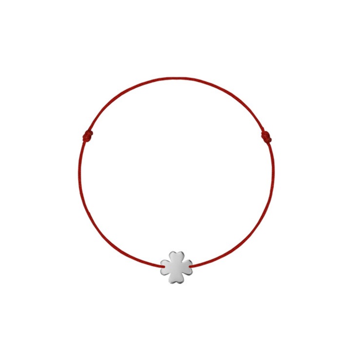 Bratara reglabila pe snur cu charm din argint 925 - Trifoi