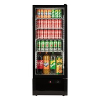 Vitrina frigorifica profesionala STARCREST SPS-211WH, 218 L, Termostat reglabil, Iluminare LED, H 141 cm, Negru