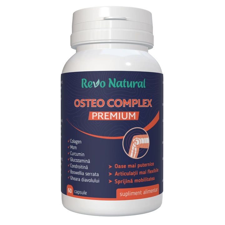 Supliment alimentar premium pentru oase si articulatii, Osteo Complex Premium, 60 capsule, Revo Natural