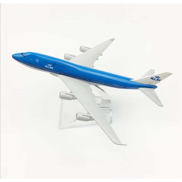 Модел на самолет KLM Royal Dutch Airlines Boeing B747, метал, 16 см, Мащаб 1:400