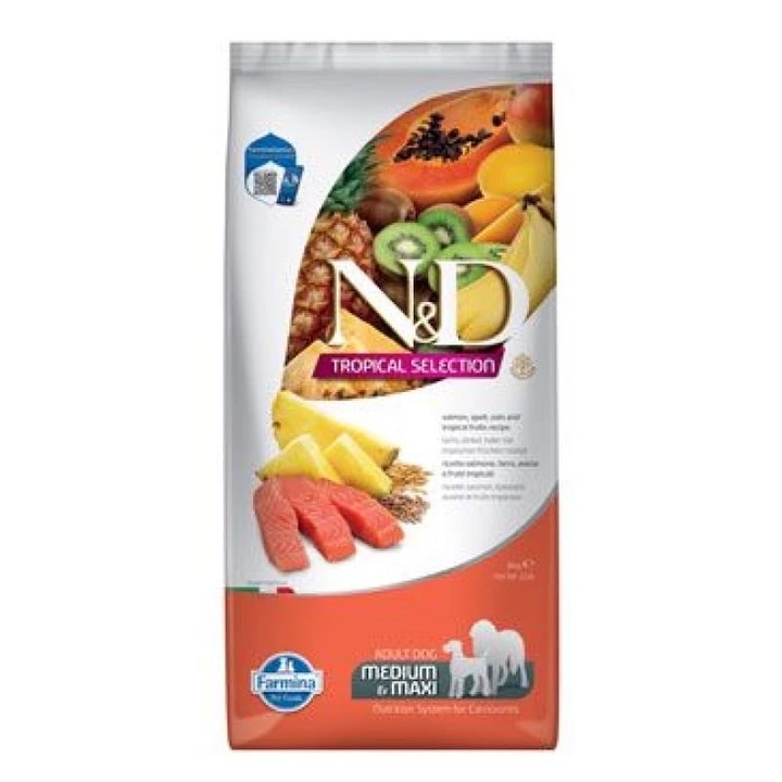 Суха храна за кучета N&D Tropical Selection Adult Medium и Maxi с пиле и тропически плодове, 10 кг