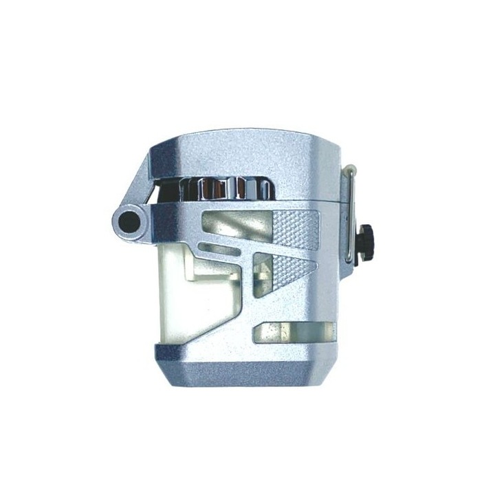 Bricheta metalica, cu lumina led, rezistenta la vant, cu gaz, culoare argintiu