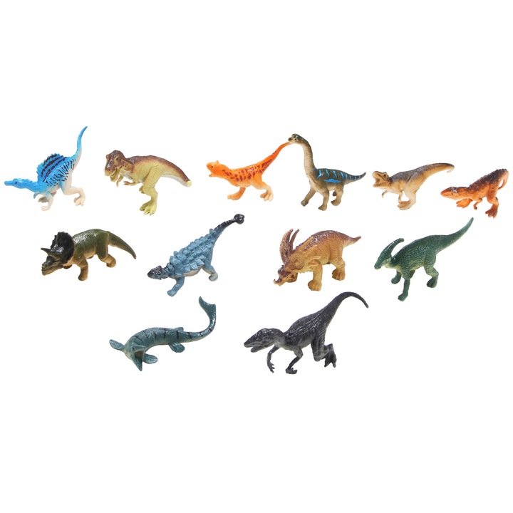 Комплект от 12 фигурки на динозаври, Trifox, Възраст 3+ години, Многоцветни