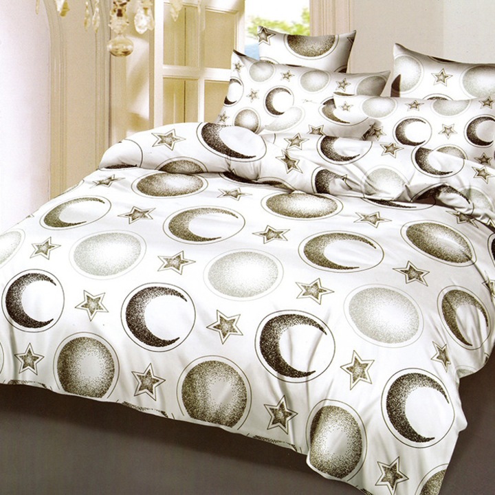 Спално бельо за 2 човека, Casa New Concept, Talea, Сатениран памук, 6 части