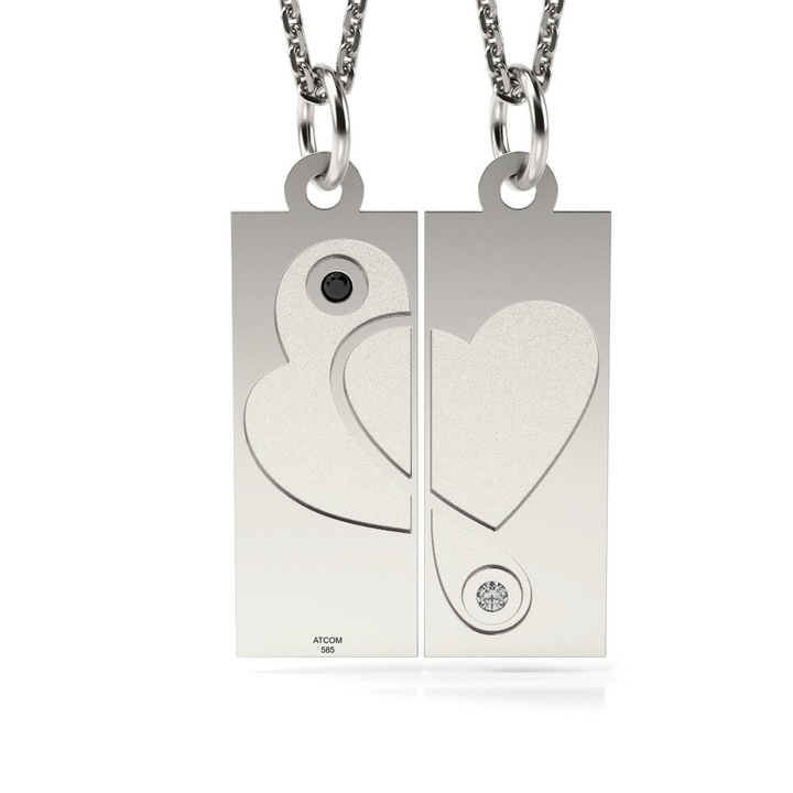 Колие от бяло злато Love of Hearts