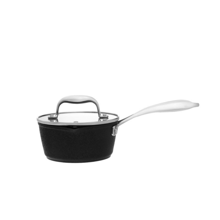 Oala Maku 1,2 L, 17 cm, aluminiu, non-stick, cu capac din sticla
