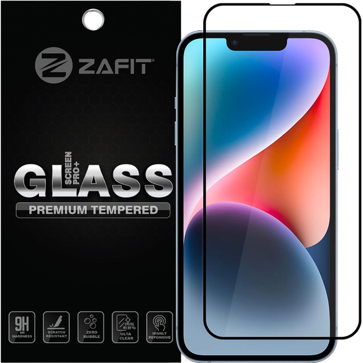 Folie de sticla ZAFIT®, Compatibil Apple iPhone 11 Pro, Protectie Profesionala Ecran 3D, Full Cover- Negru