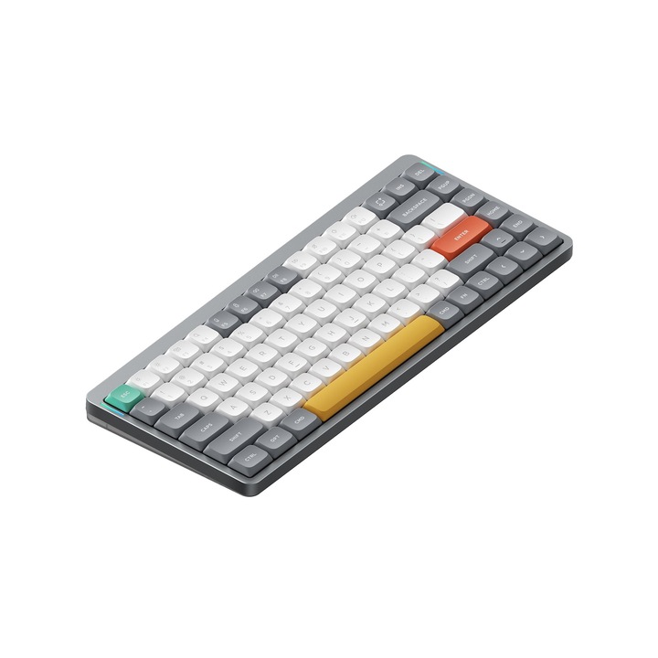 Безжична механична клавиатура Slim Nuphy Air75 V2, Сив, Gateron Red 2.0