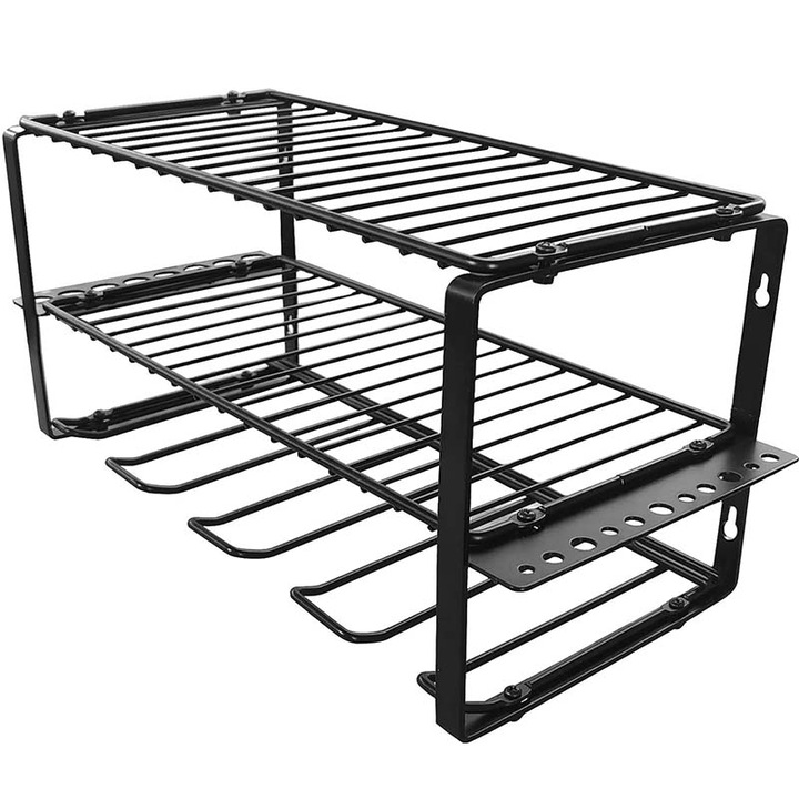 Organizator scule, Otel, Pentru perete,42x20x24cm, Negru