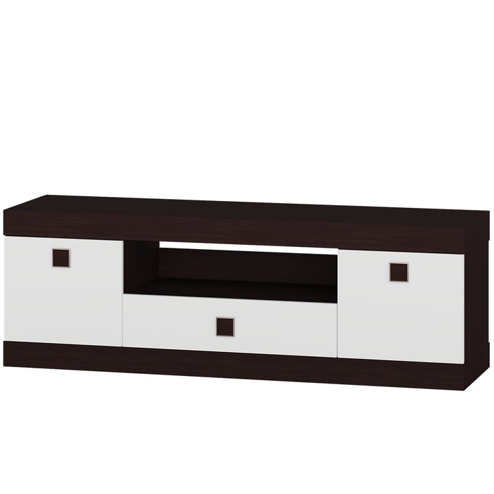 Comoda TV 1500 Sonata Everest, Wenge inchis, Alb, 150 x 38 x 50 cm