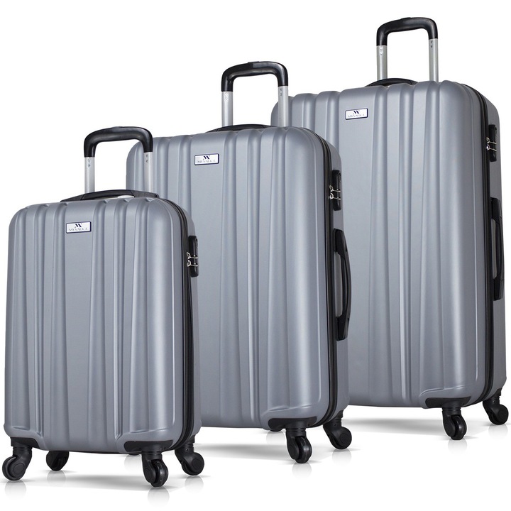 Комплект куфари MyValice MV2892, Сив, 57 x 33 x 24 см & 66 x 43 x 28 см & 76 x 49 x 32 см