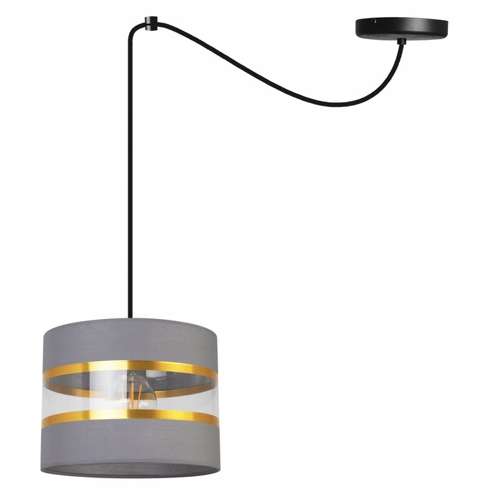 Полилей тип паяк LightHome, 1 регулируемо рамо, Плат, Черен/Златист/Сив, 200 см