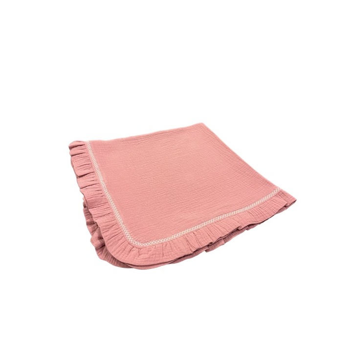 Dupla muszlin takaró, 80 x 80 cm, rózsaszín