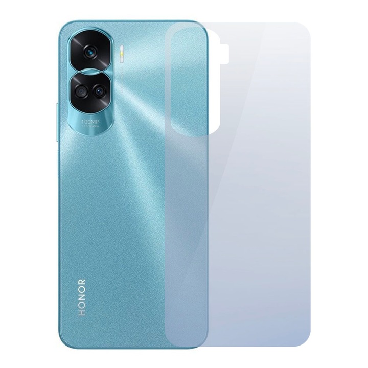 Folie InvisibleBack compatibila cu Honor 90 Lite, Protectie carcasa spate, Polimer siliconic, Adeziv premium, Montare usoara, Fara lichid, Regenerabila, Full Glue
