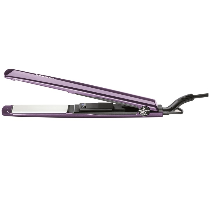 Placa de indreptat parul Grundig HS5032, 210 grade, Indicator LED, Negru/Mov